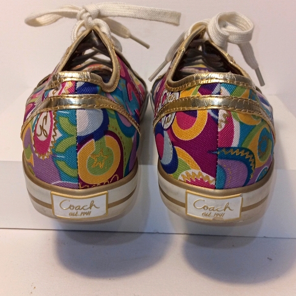 Coach Women's 7 B Multi Colored Canvas DEE 1941 Sneakers - Picture 4 of 6